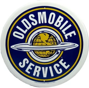 Signs 4 Fun Round Sign | Oldsmobile Service Sign | 12” Diameter | Embossed Aluminum Sign | Made in the USA