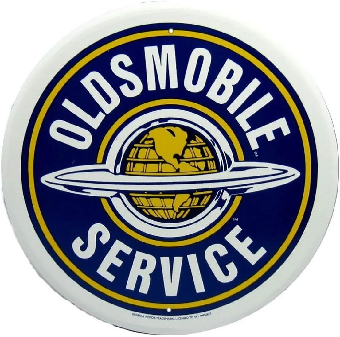 Signs 4 Fun Round Sign | Oldsmobile Service Sign | 12” Diameter | Embossed Aluminum Sign | Made in the USA