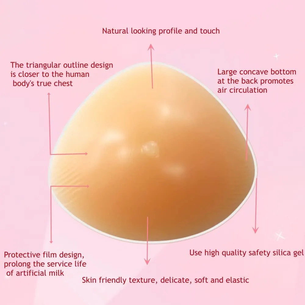 Silicone Breast Form Mastectomy Prosthesis Crossdress Transvestite Bra Enhancer Insert One Piece A B C D Cup