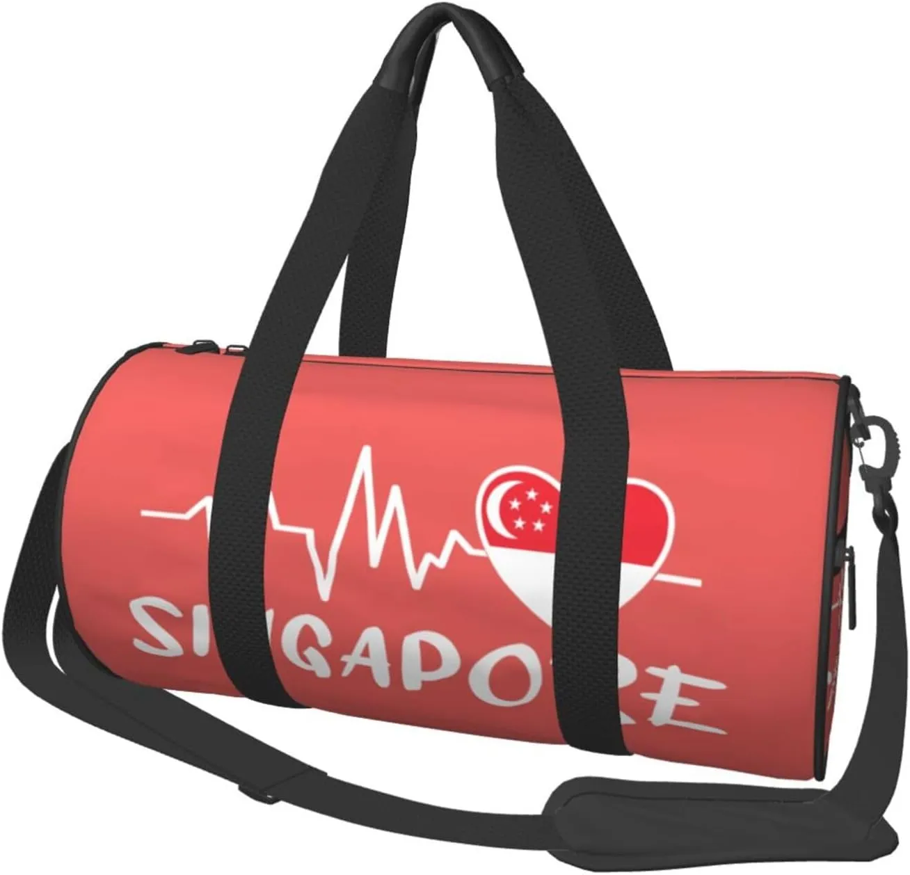 Singapore Heartbeat Duffel Bag Gym Bag Travel Sports Tote Large Foldable Beach Swim Yoga7