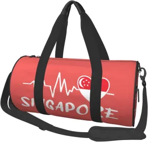 Singapore Heartbeat Duffel Bag Gym Bag Travel Sports Tote Large Foldable Beach Swim Yoga7