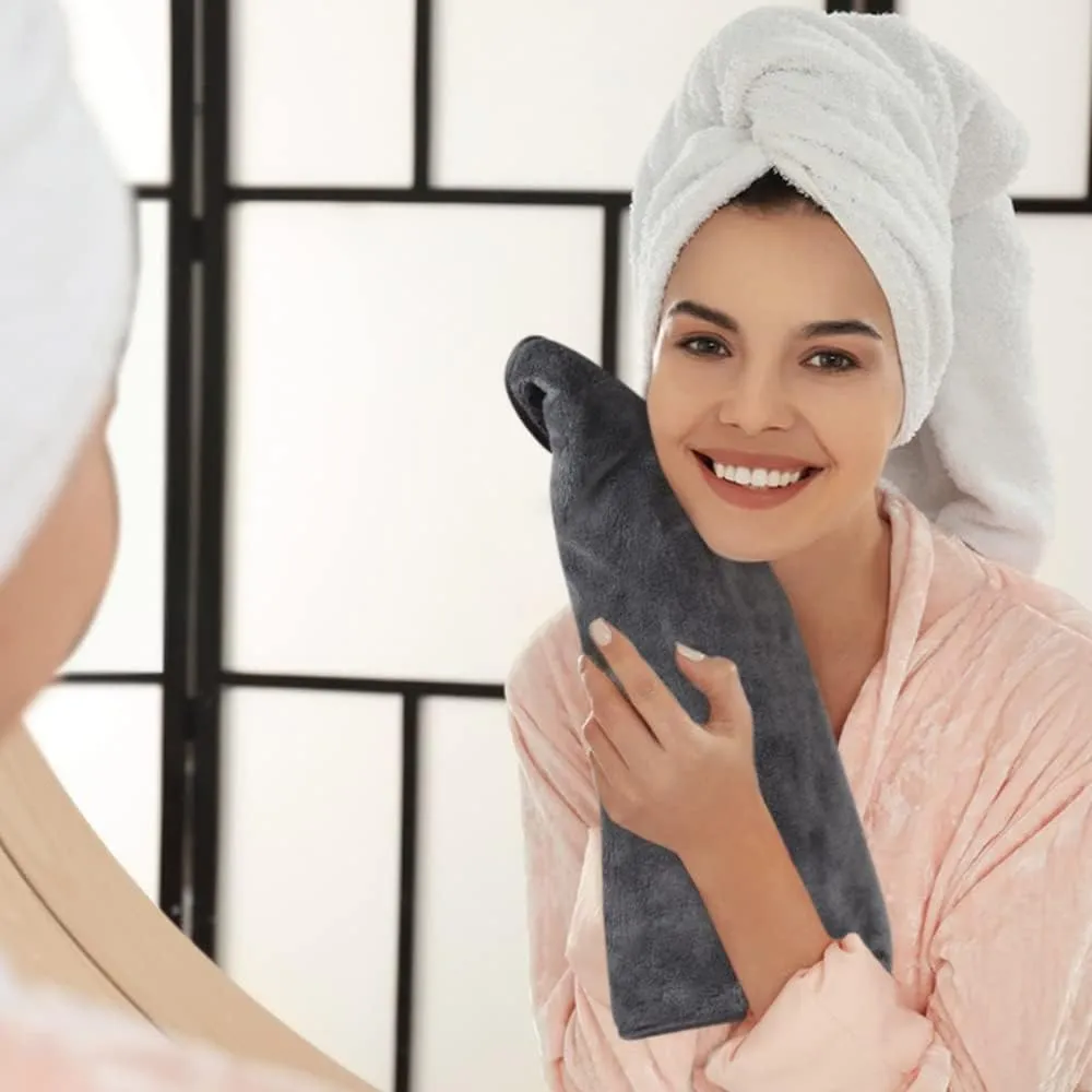 SINLAND Bathroom Hand Towels, 16 x 30 Inch, Super Soft and Absorbent Microfiber Washcloth Face Towels for Bathroom, Kitchen, Spa, Yoga, Gym, Face, Hair, Dishcloth for Any Occasion 3Pack Grey