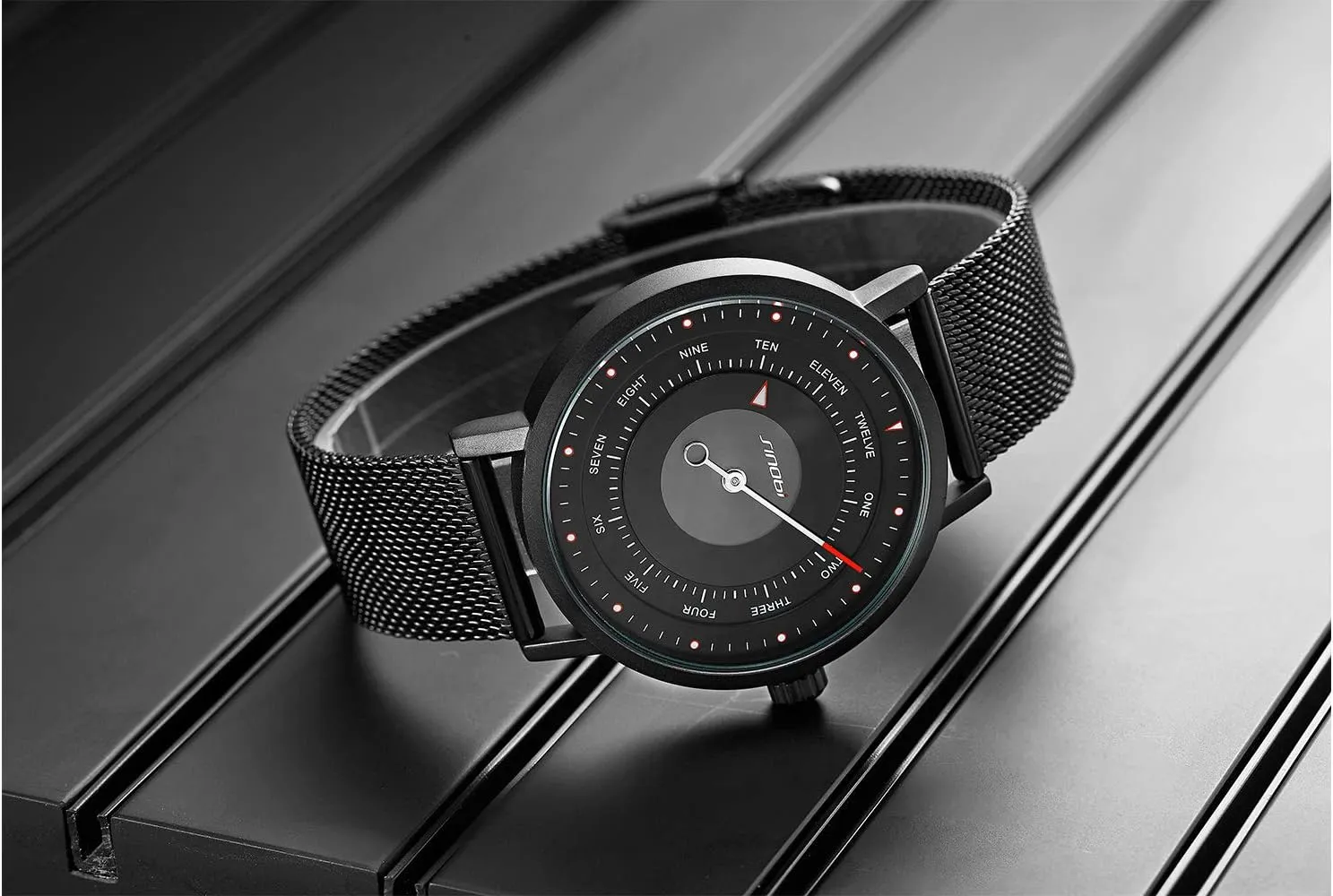 SINOBI Business Watches Men Fashion Original Design Watch Men Steel Mesh Men's Watch Clock Relogio Masculino Creative Wristwatch