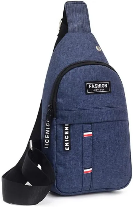 Sling Backpack, Crossbody Bag Single-shoulder Bag Chest Bag Anti-Theft With Cable Hole Outdoor Travel Hiking Daypack (Dusty Blue)