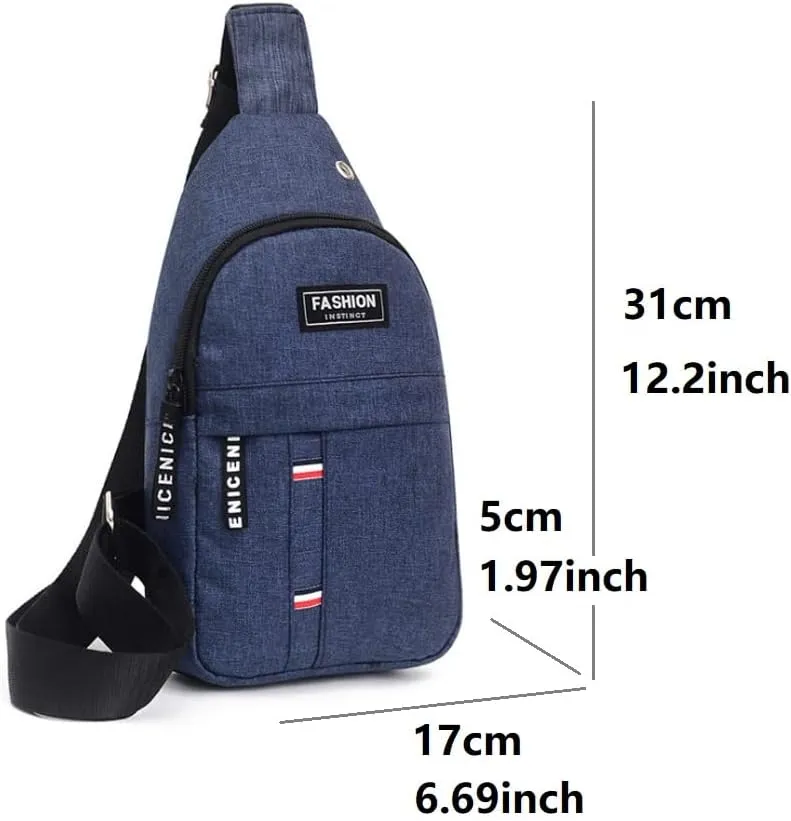 Sling Backpack, Crossbody Bag Single-shoulder Bag Chest Bag Anti-Theft With Cable Hole Outdoor Travel Hiking Daypack (Dusty Blue)