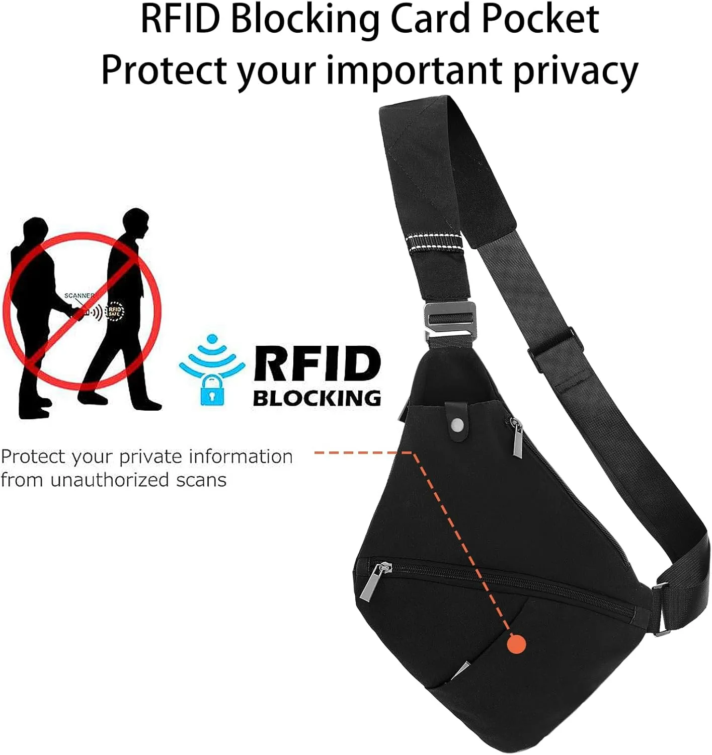 Sling Bag Anti-theft Crossbody Shoulder Bag Chest Backpack Casual Daypack for Men Women