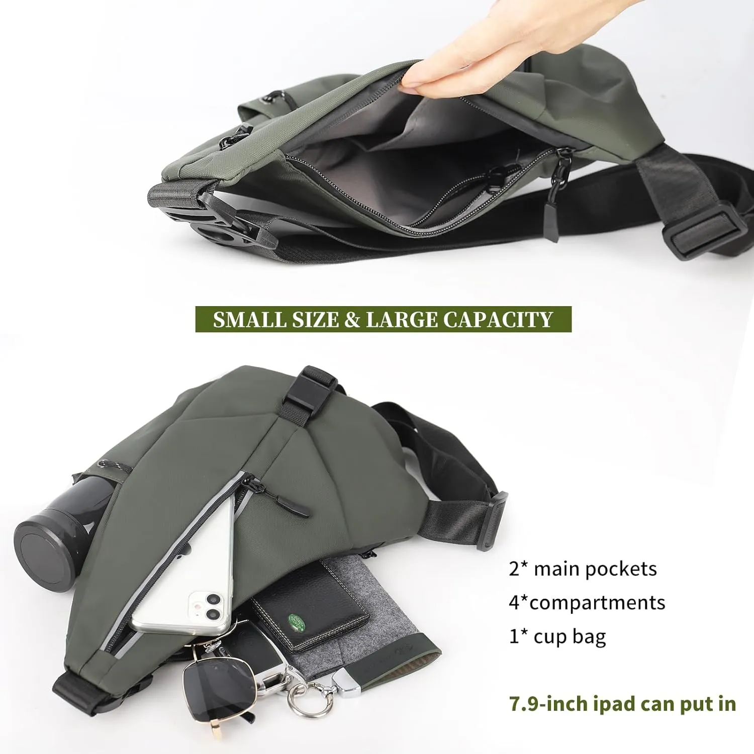 Sling Bag Chest Shoulder Backpack for Men Women Crossbody Bags Casual Daypack for Travel Running Hiking Bicycle