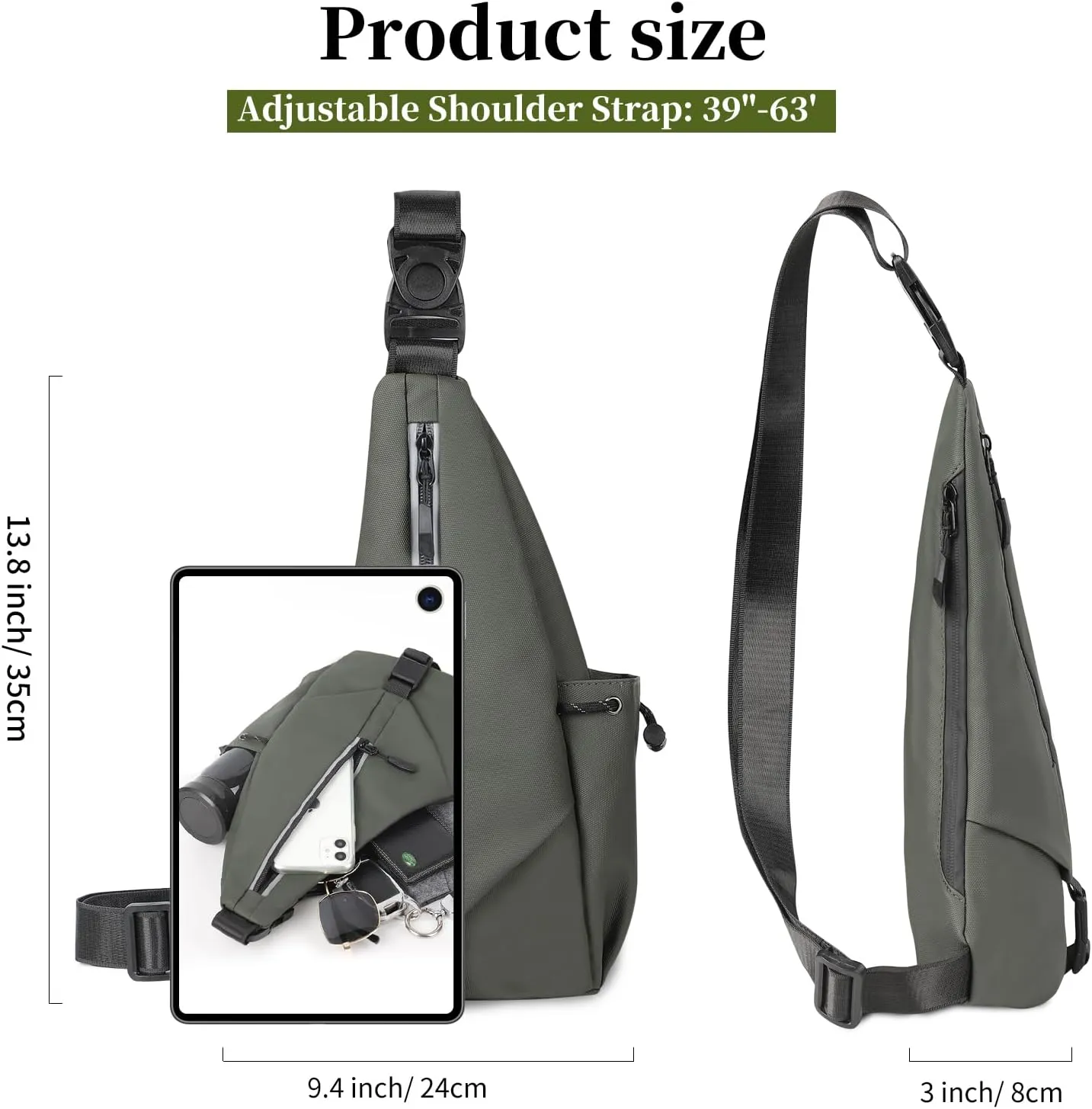 Sling Bag Chest Shoulder Backpack for Men Women Crossbody Bags Casual Daypack for Travel Running Hiking Bicycle