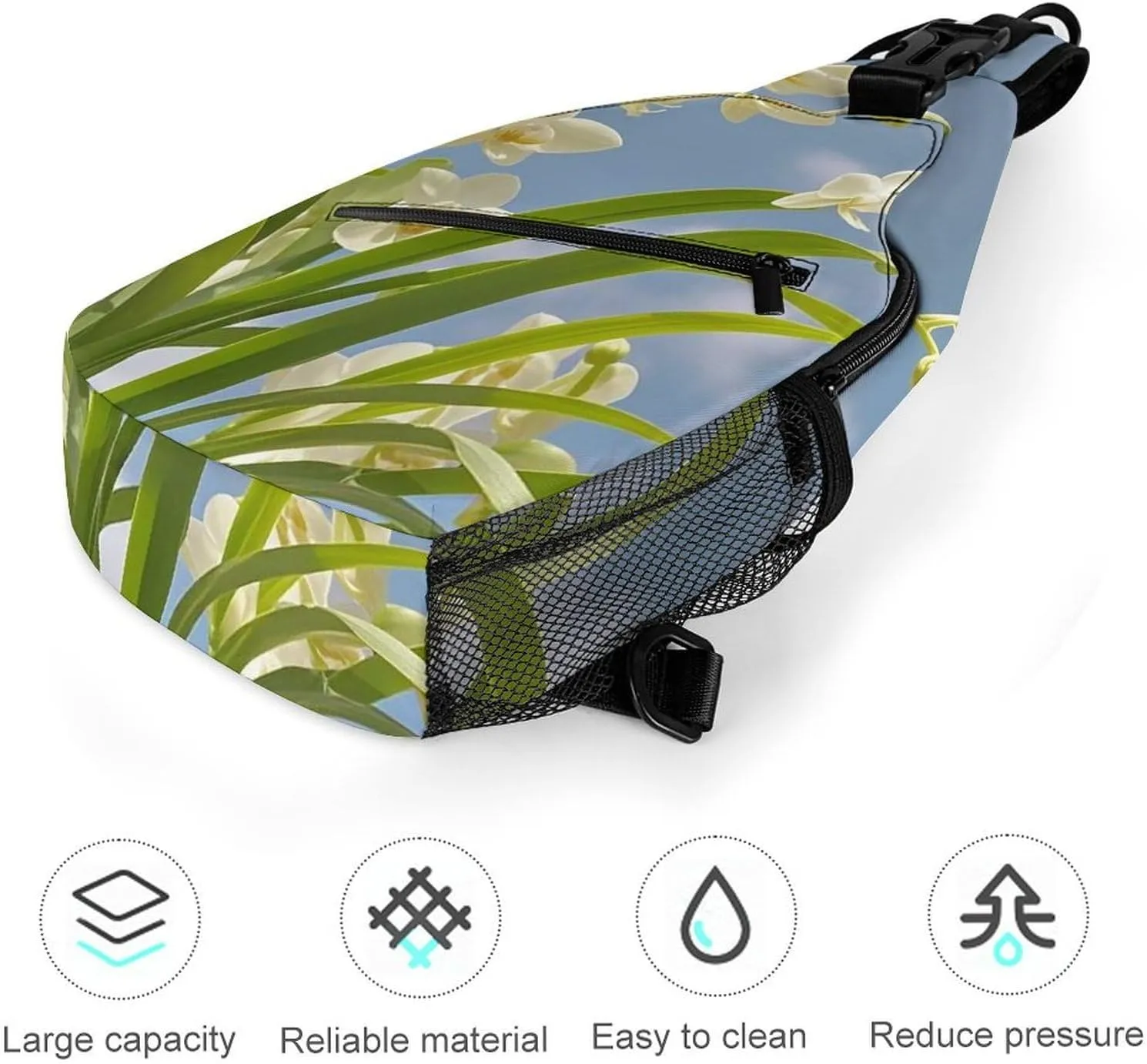 Sling Bag Crossbody Backpack for Men Women Orchid Flower Fresh Spring Chest Bag Crossbody Bag for Travel Sport Running