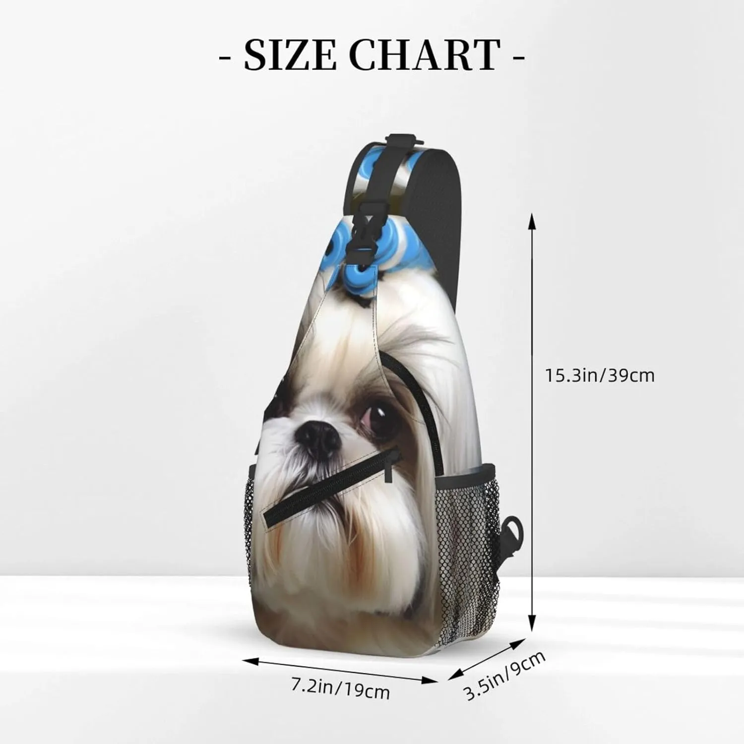 Sling Bag Crossbody Backpack for Men Women Shih Tzu Dog Chest Bag Crossbody Bag for Travel Sport Running