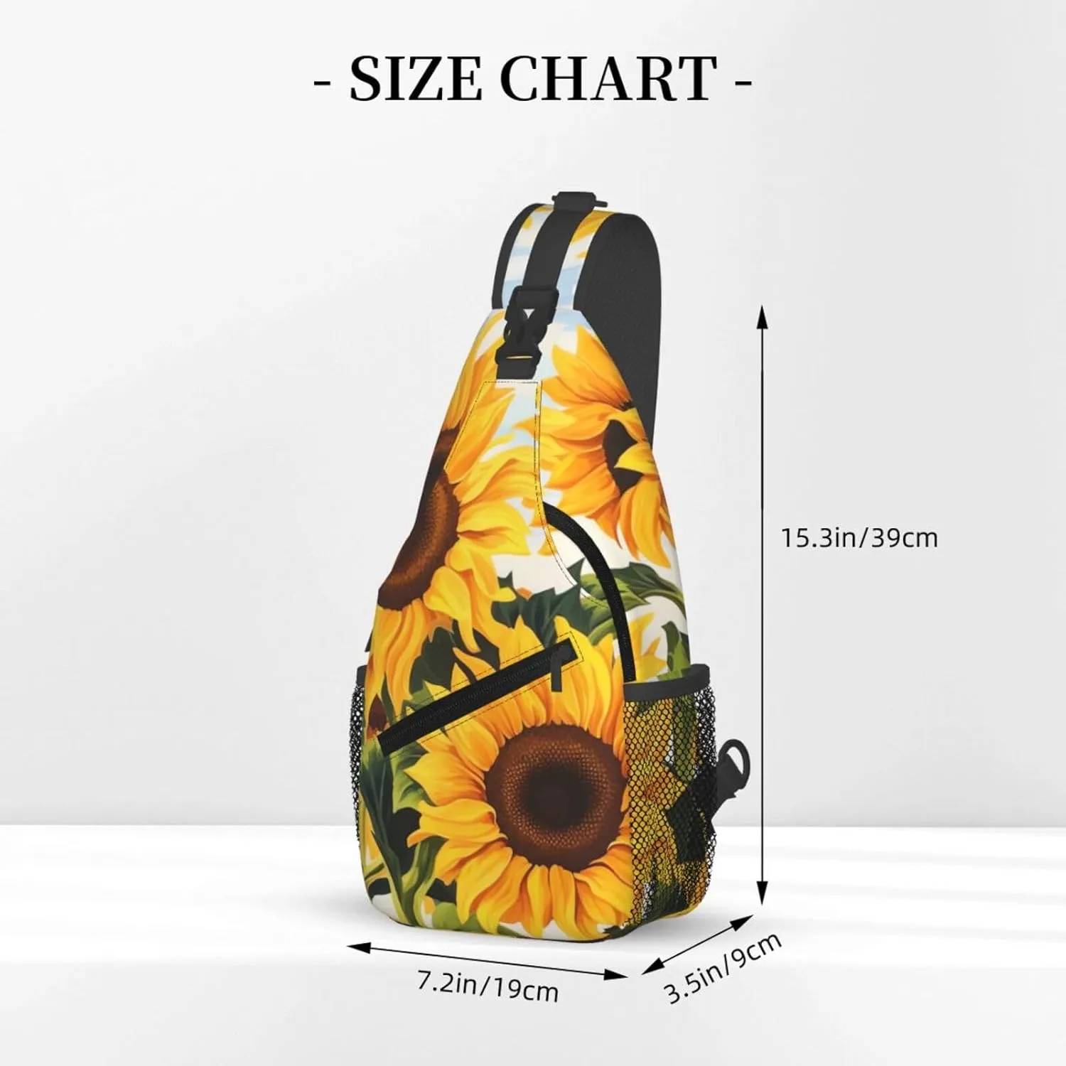 Sling Bag Crossbody Backpack for Men Women Sunflower Painting Chest Bag Crossbody Bag for Travel Sport Running