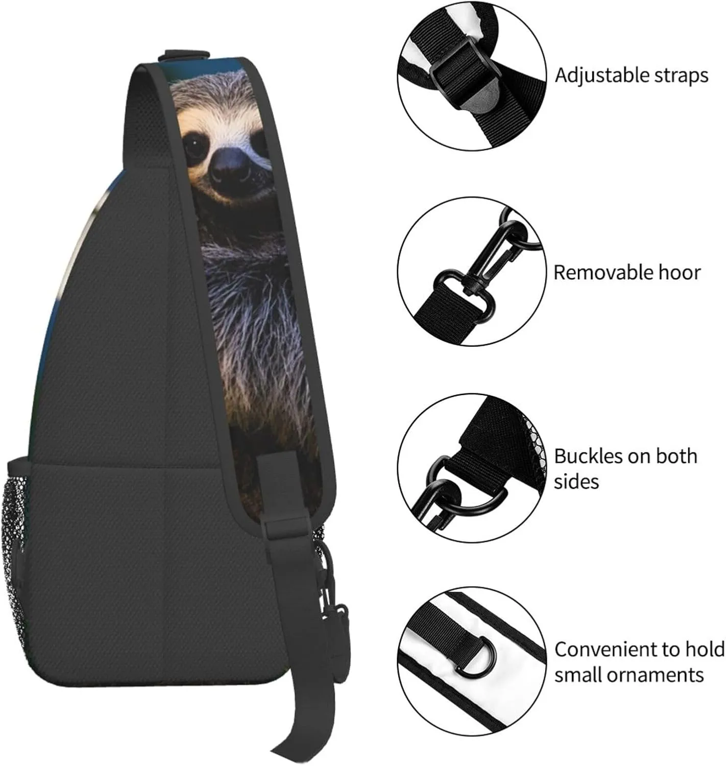Sling Bag for Men Women Crossbody Backpack Hug tree sloth Crossbody Bag Chest Bag for Travel Sport