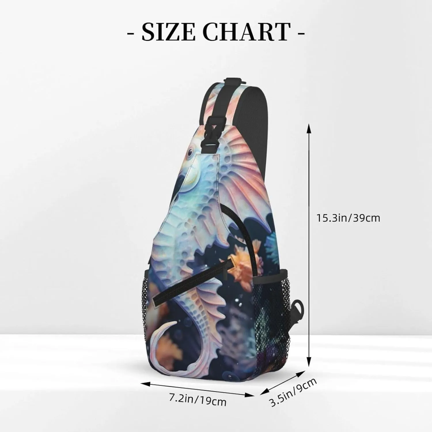Sling Bag for Men Women Crossbody Backpack Seahorse and starfish Crossbody Bag Chest Bag for Travel Sport