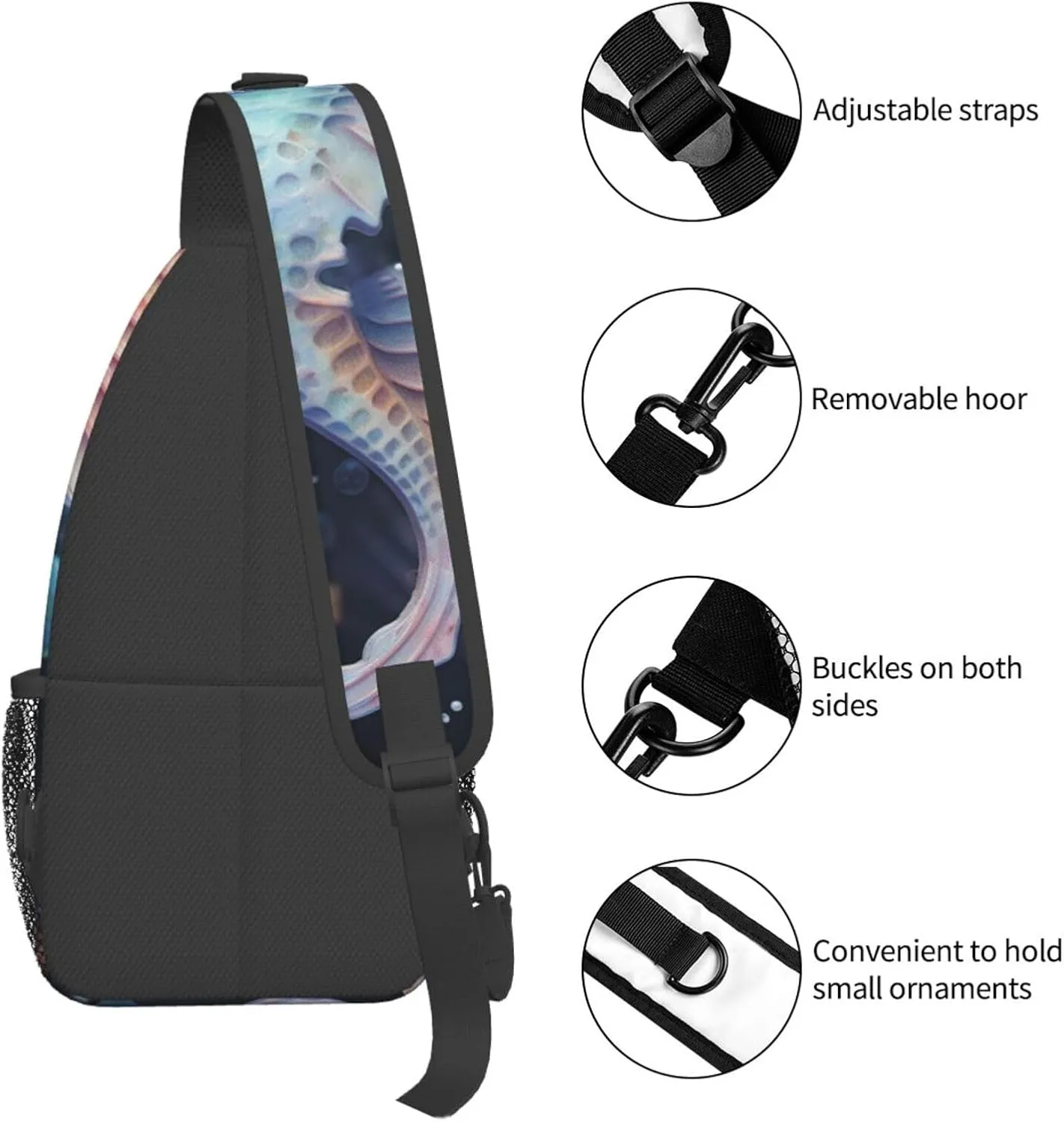 Sling Bag for Men Women Crossbody Backpack Seahorse and starfish Crossbody Bag Chest Bag for Travel Sport