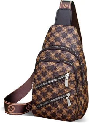 Sling Bag for Women Crossbody Bag Water- Resistant Leather Cross Body Sling Backpack Fanny Pack for Travel& Shopping