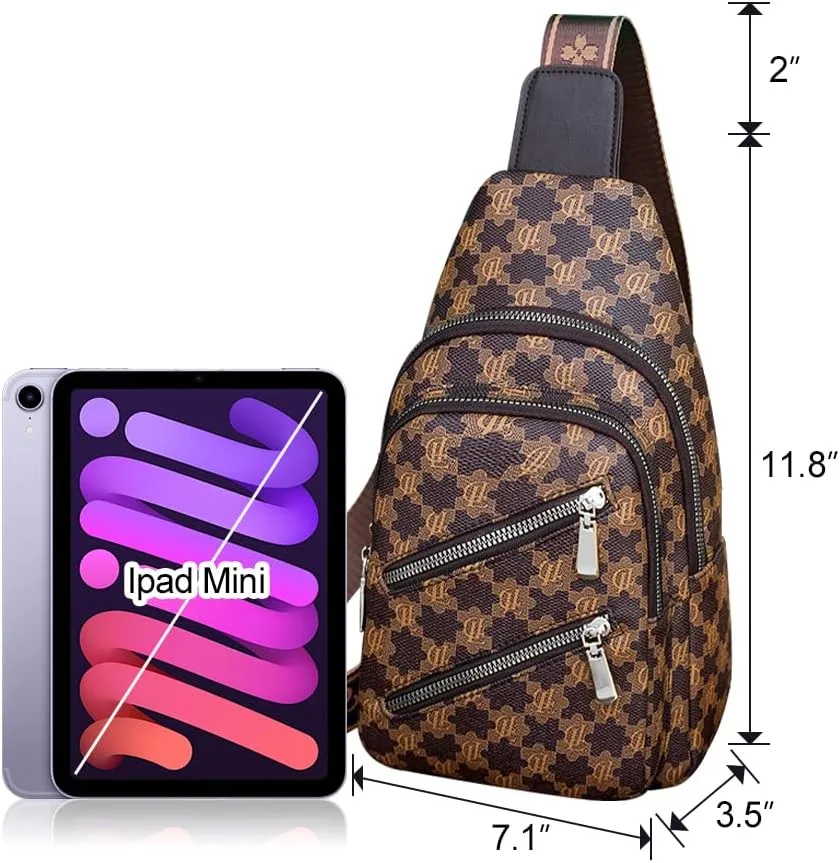 Sling Bag for Women Crossbody Bag Water- Resistant Leather Cross Body Sling Backpack Fanny Pack for Travel& Shopping
