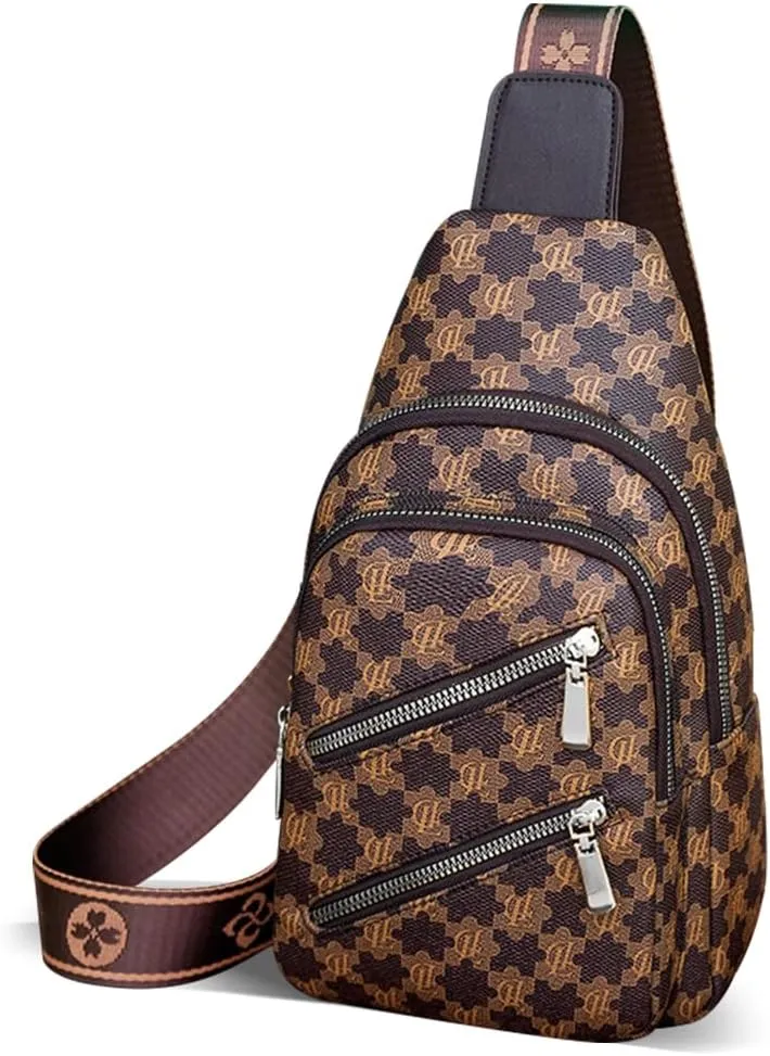 Sling Bag for Women Crossbody Bag Water- Resistant Leather Cross Body Sling Backpack Fanny Pack for Travel& Shopping