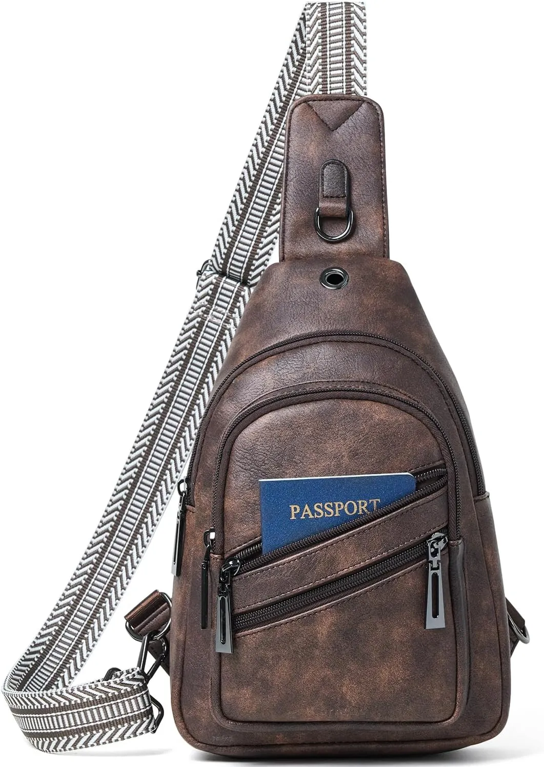 Sling Bag for Women Crossbody Purse Leather Crossbody Bag Fanny Pack Chest Pack for Travel Everyday Vacation