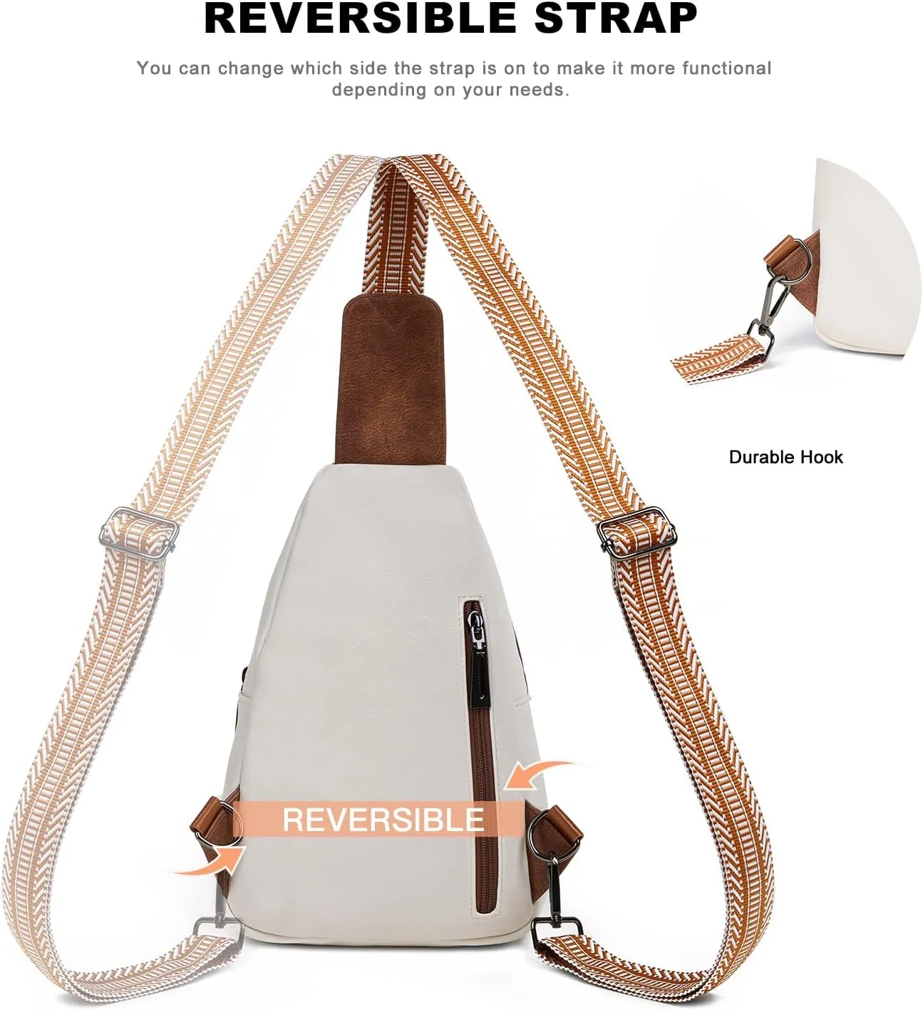 Sling Bag for Women Crossbody Purse Leather Crossbody Bag Fanny Pack Chest Pack for Travel Everyday Vacation