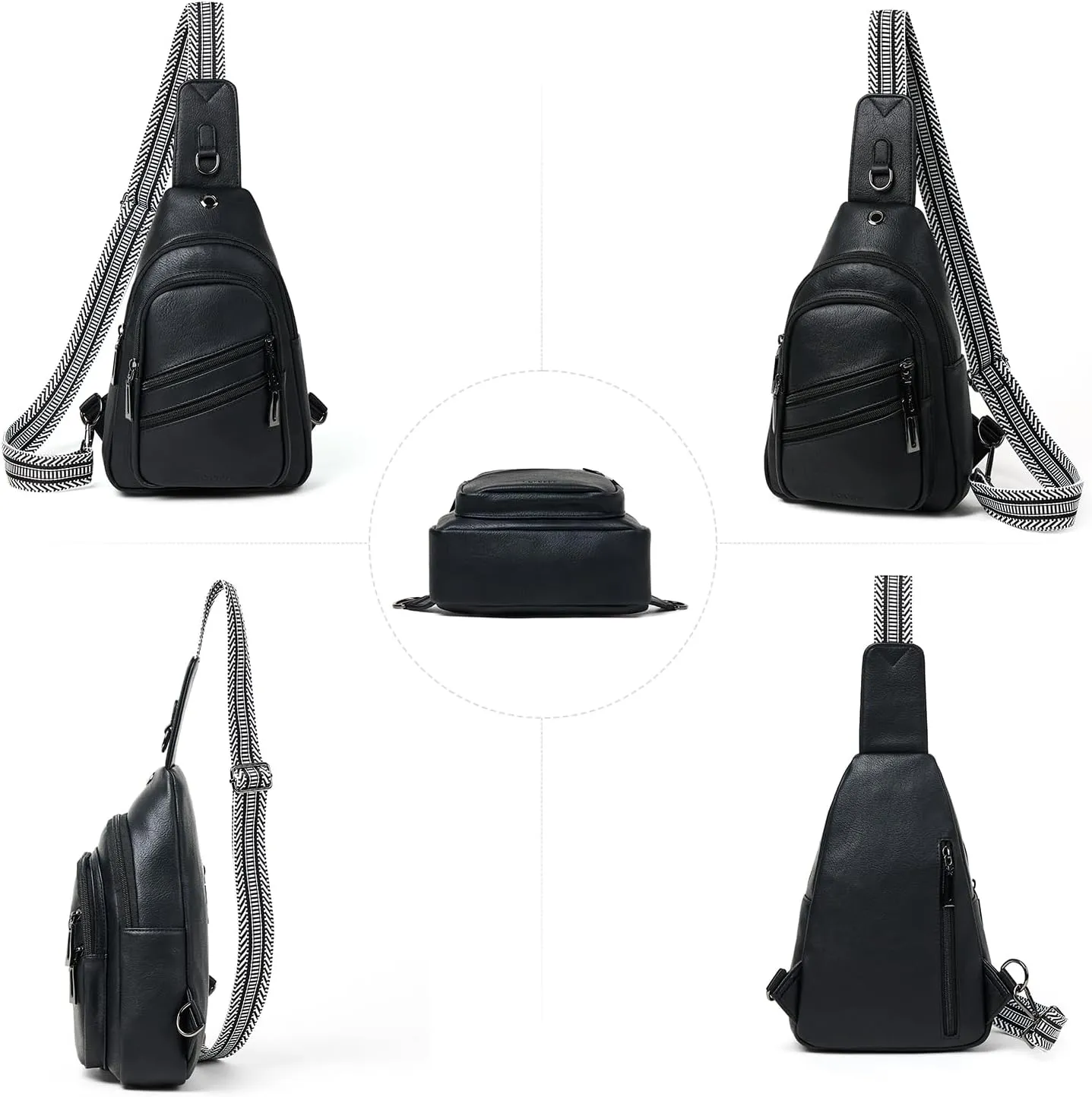 Sling Bag for Women Crossbody Purse Leather Crossbody Bag Fanny Pack Chest Pack for Travel Everyday Vacation