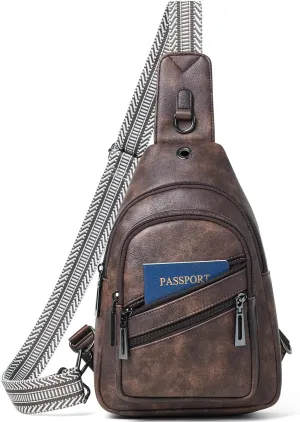 Sling Bag for Women Crossbody Purse Leather Crossbody Bag Fanny Pack Chest Pack for Travel Everyday Vacation