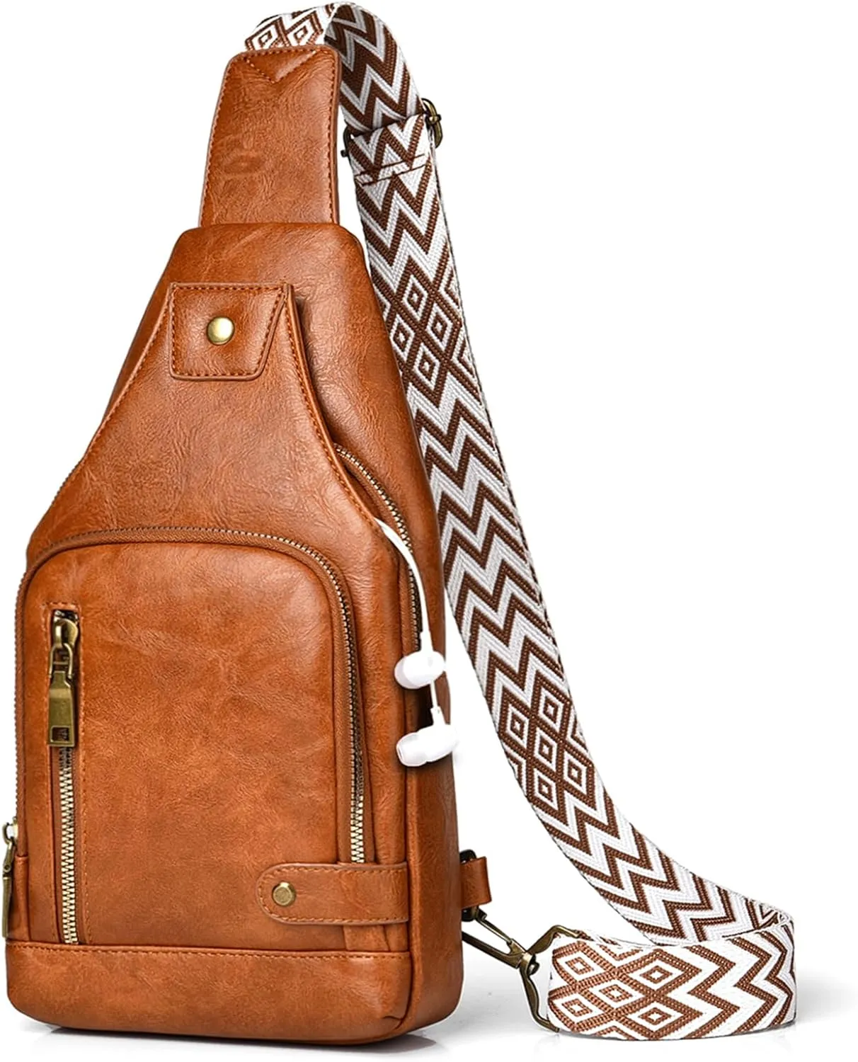 Sling Bag For Women Men Crossbody Shoulder Tote Blet Bags Backpack Fanny Pack Travel Purse Faux Leather