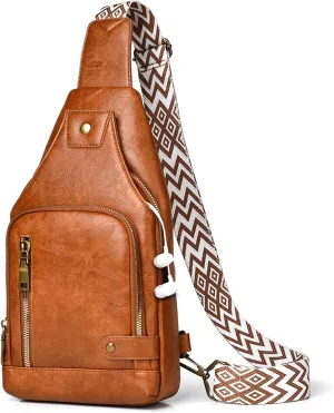 Sling Bag For Women Men Crossbody Shoulder Tote Blet Bags Backpack Fanny Pack Travel Purse Faux Leather