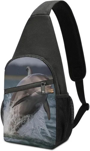 Sling Bags Cool Dolphin Crossbody Bag for Women Men Cross Body Bag for Travel Hiking Shopping