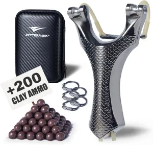 Slingshot,Pulley Sling Shot for Adult,Slingshots for Adults,Hunting & Shooting Sling Shot with 6 Slingshot Bands and 200 Clay Slingshot Ammo.