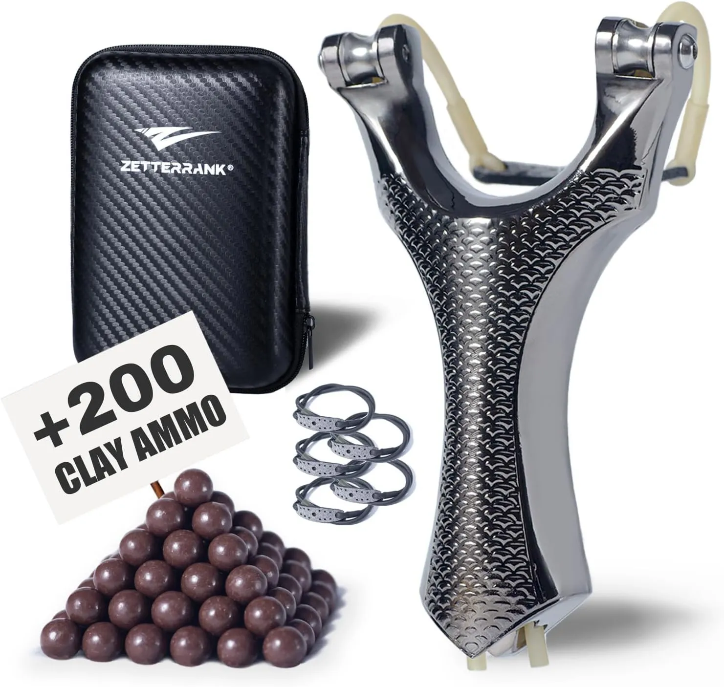 Slingshot,Pulley Sling Shot for Adult,Slingshots for Adults,Hunting & Shooting Sling Shot with 6 Slingshot Bands and 200 Clay Slingshot Ammo.