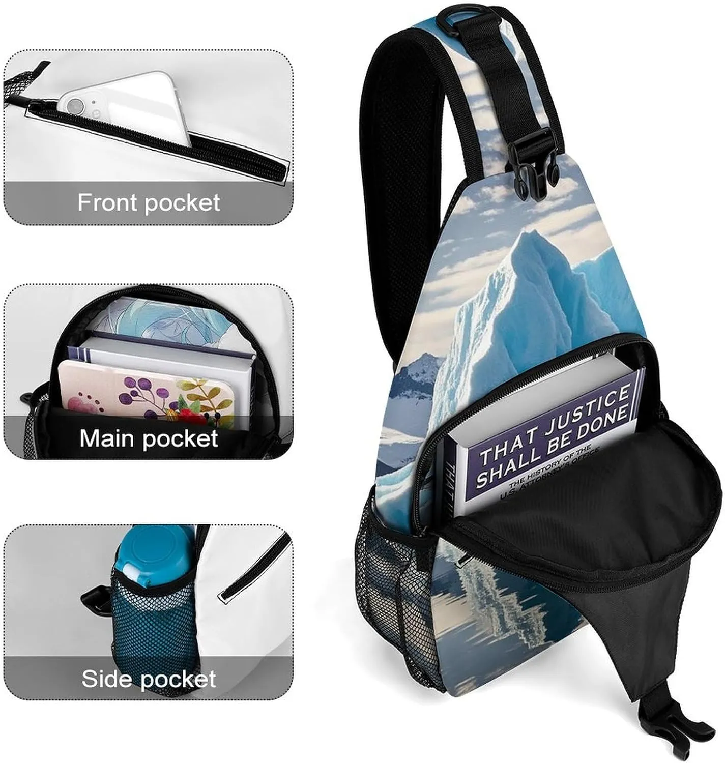 Small Crossbody Sling Backpack Dog Corgi Chest Bags for Traveling Chest Fashion Shoulder Bag