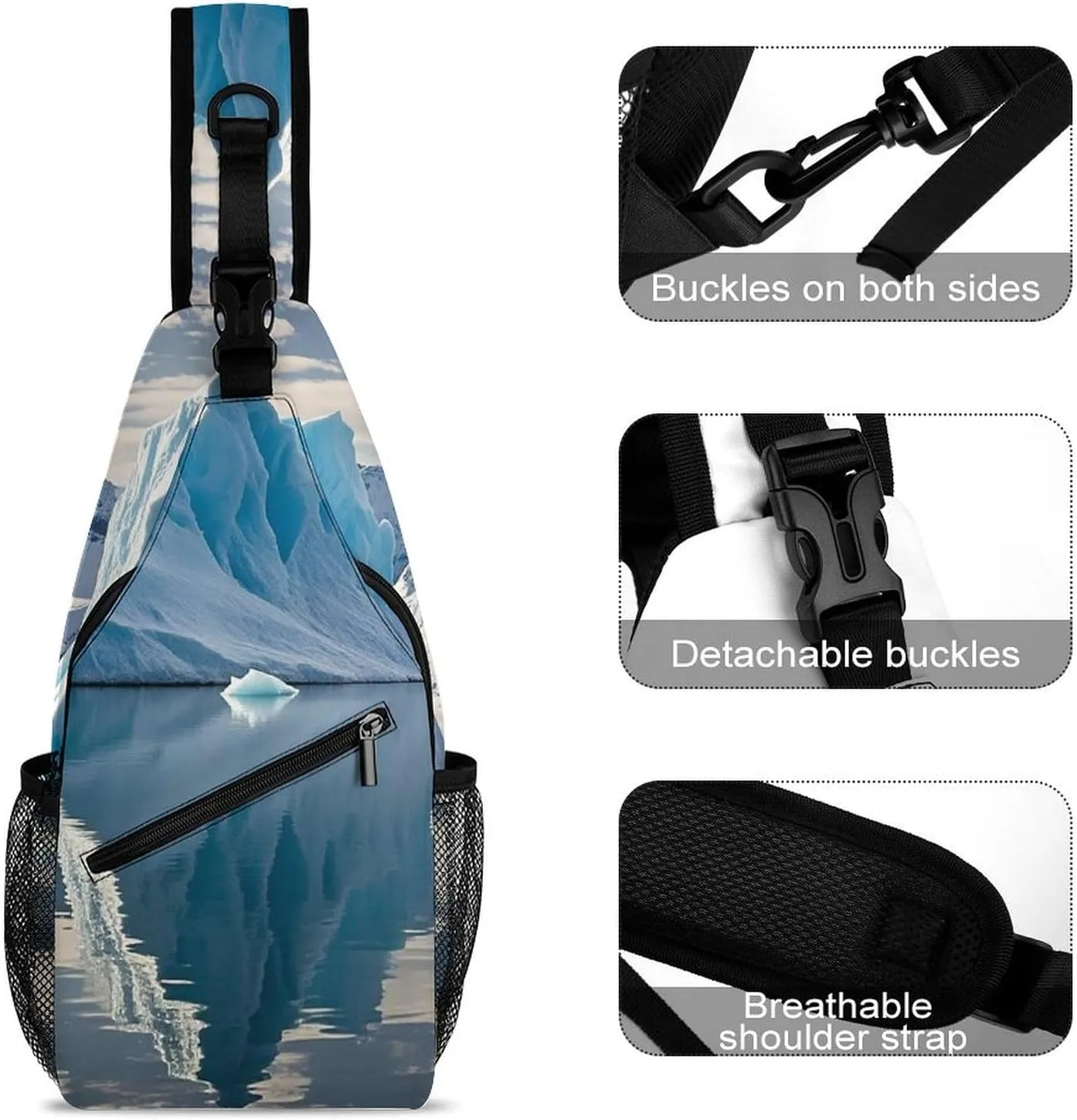Small Crossbody Sling Backpack Dog Corgi Chest Bags for Traveling Chest Fashion Shoulder Bag