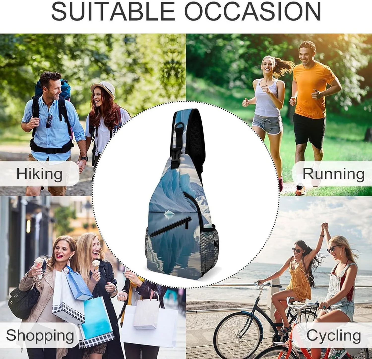 Small Crossbody Sling Backpack Dog Corgi Chest Bags for Traveling Chest Fashion Shoulder Bag