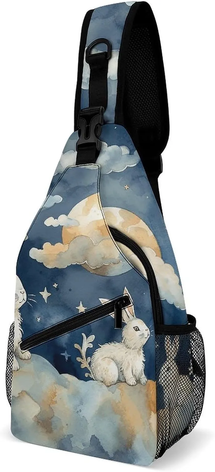 Small Crossbody Sling Backpack Smooth Round Rock Chest Bags for Traveling Chest Fashion Shoulder Bag