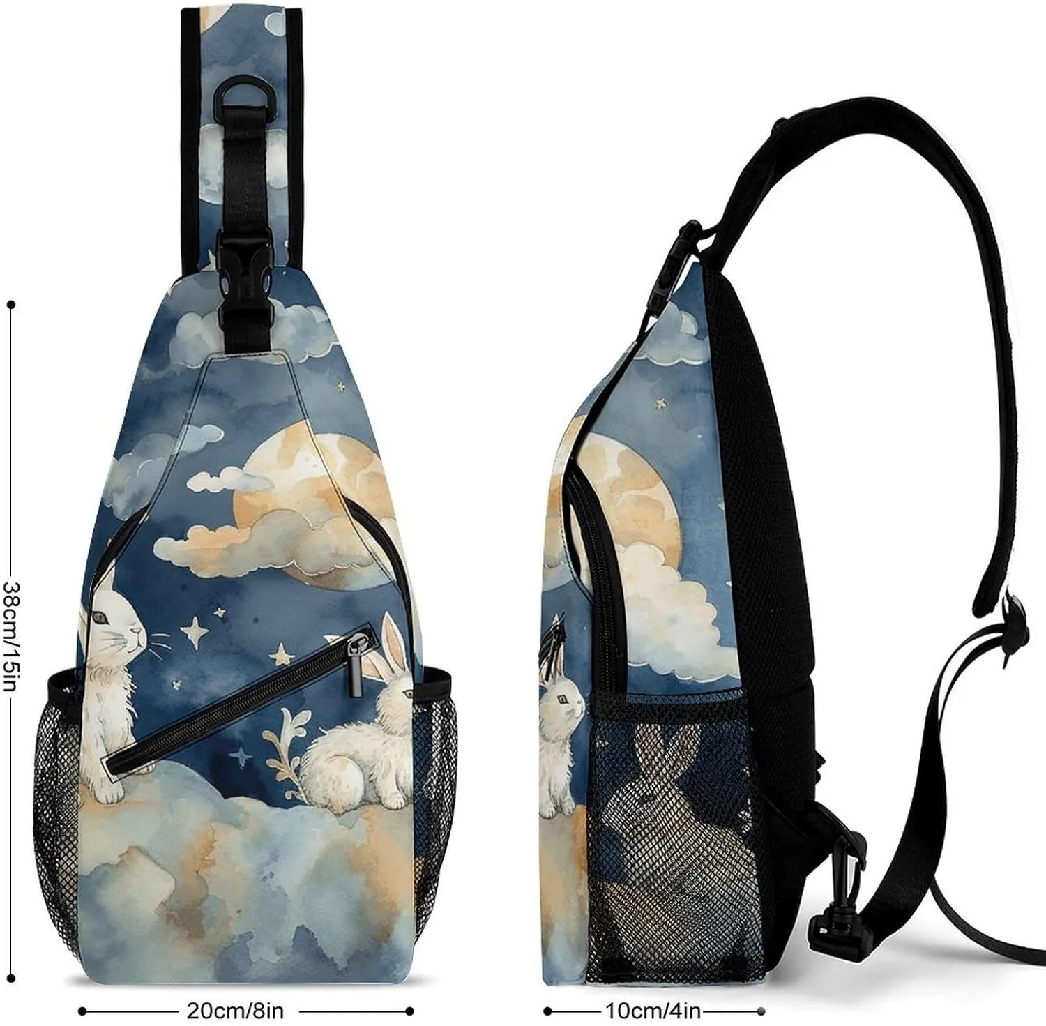 Small Crossbody Sling Backpack Smooth Round Rock Chest Bags for Traveling Chest Fashion Shoulder Bag