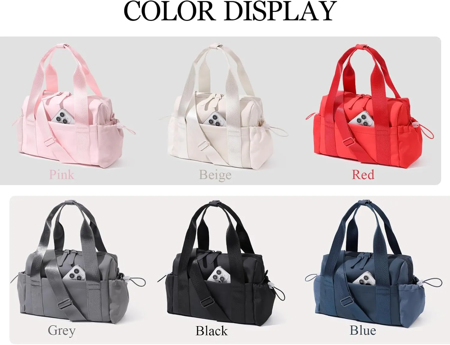 Small Gym Bag for Women, Mini Crossbody Gym Duffle Bag with Wet Compartment, Carry on Gym Tote Bag for Workout Dance Sport Travel (Red)
