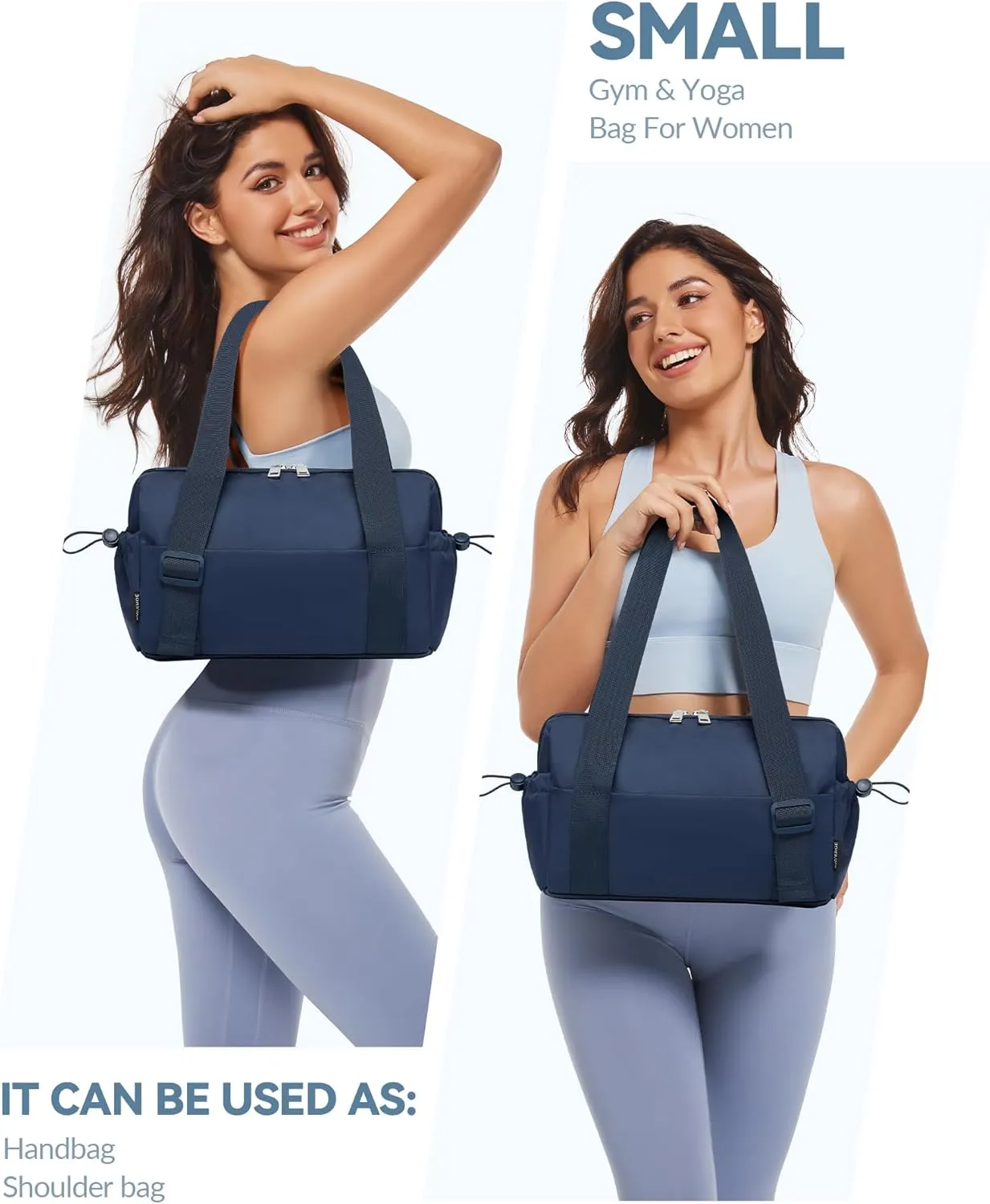Small Gym Bag for Women Mini Duffle Bag with Wet Compartment, Lightweight Waterproof Cute Tote for Girls Workout Sport Travel,Blue