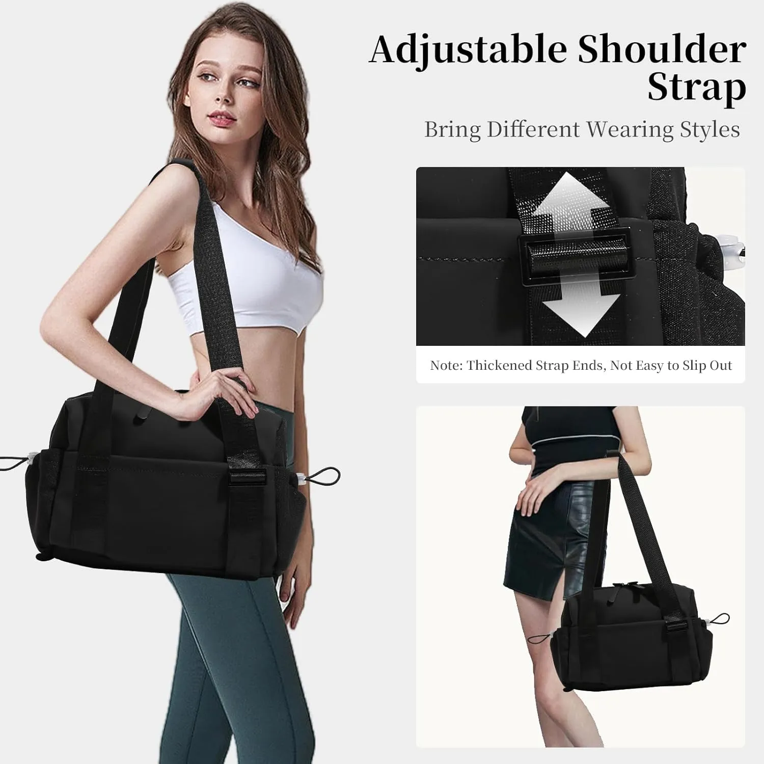 Small Gym Bag for Women Mini Gym Duffle Bag with Wet Compartment,mini duffle Tote Bag small duffle bag for Workout/Sport/Travel (Black)