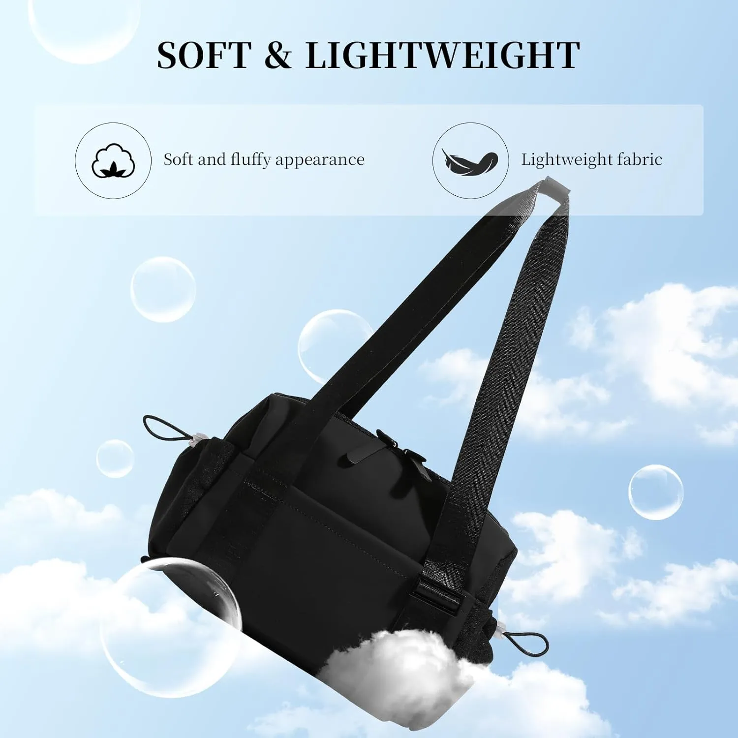 Small Gym Bag for Women Mini Gym Duffle Bag with Wet Compartment,mini duffle Tote Bag small duffle bag for Workout/Sport/Travel (Black)