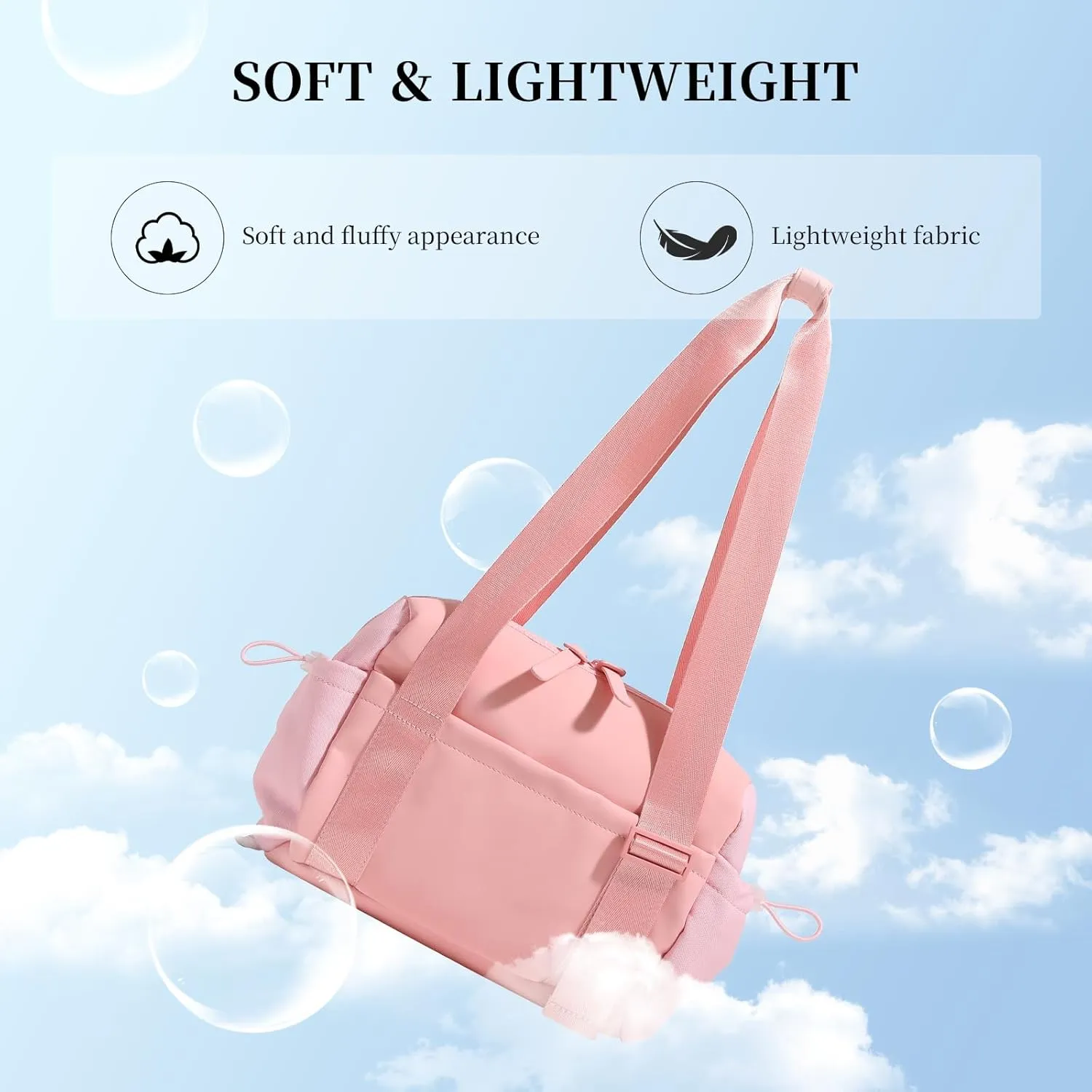 Small Gym Bag for Women Mini Gym Duffle Bag with Wet Compartment,mini duffle Tote Bag small duffle bag for Workout/Sport/Travel (Pink)