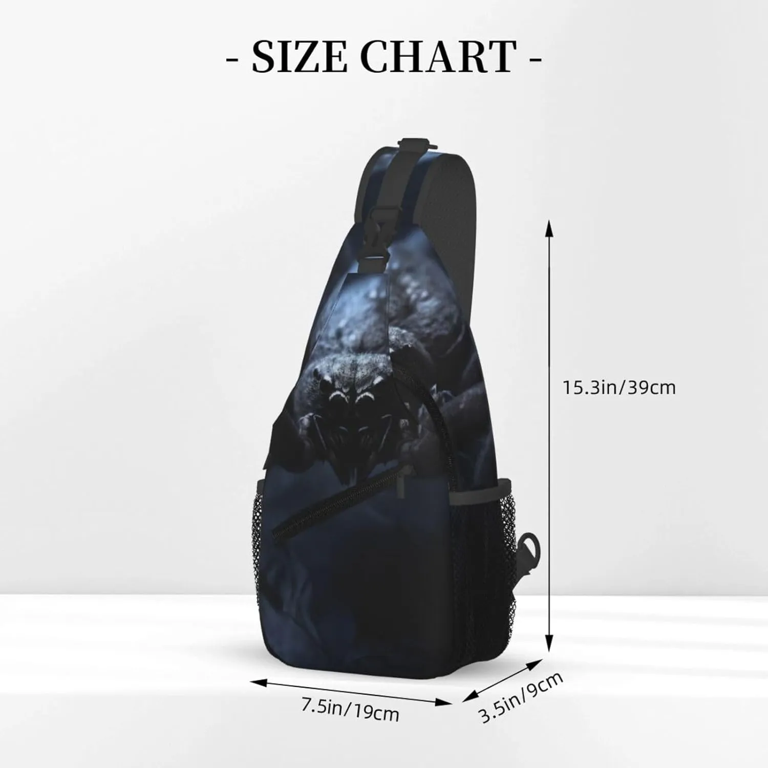 Small Sling Bag Black Spider Crossbody Backpack For Men & Women,Stylish Cross Chest Bag Diagonally