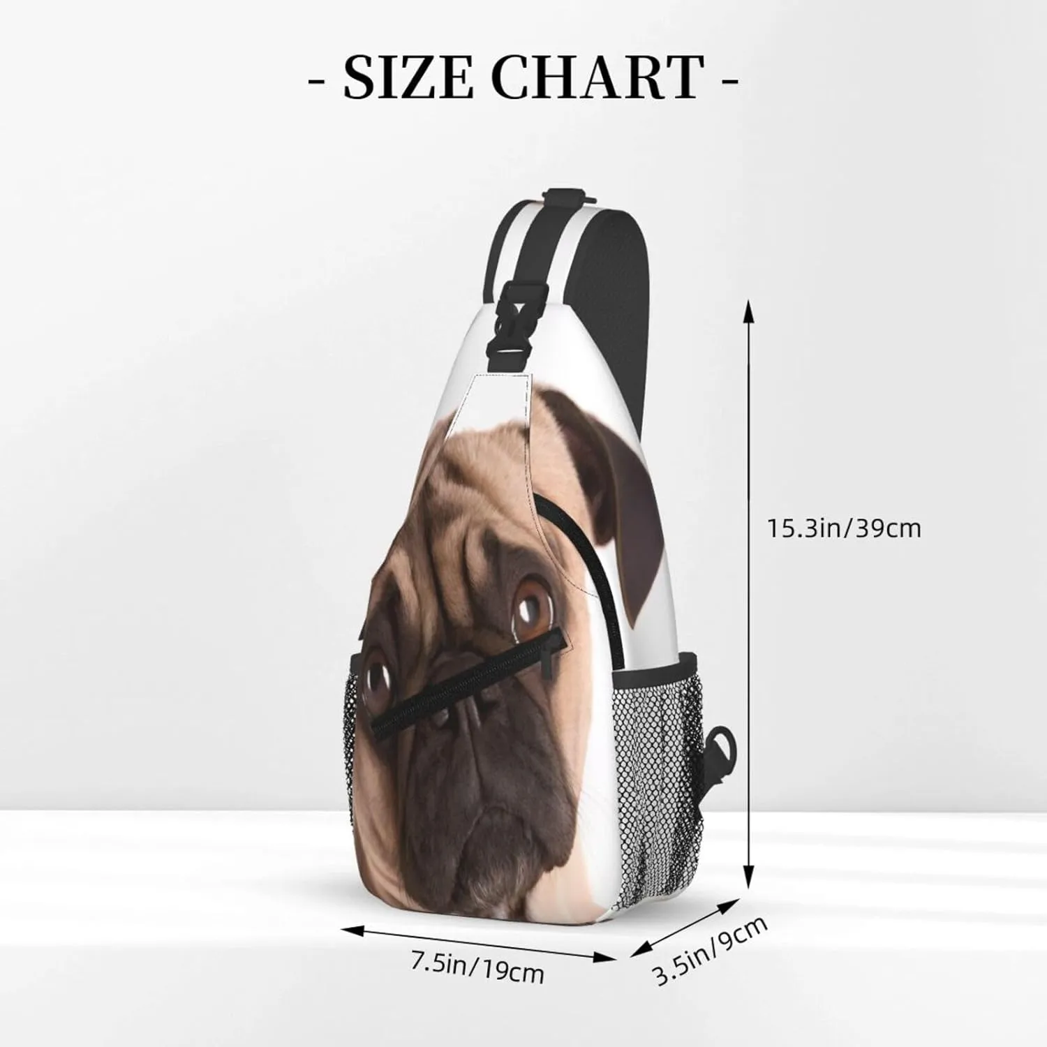 Small Sling Bag Cry Pug Crossbody Backpack For Men & Women,Stylish Cross Chest Bag Diagonally