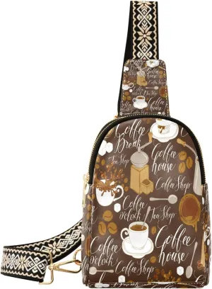 Small Sling Bag for Women Vintage Coffee House Trendy Crossbody Bag Fashion Waist Packs Retro Leather Chest Bag
