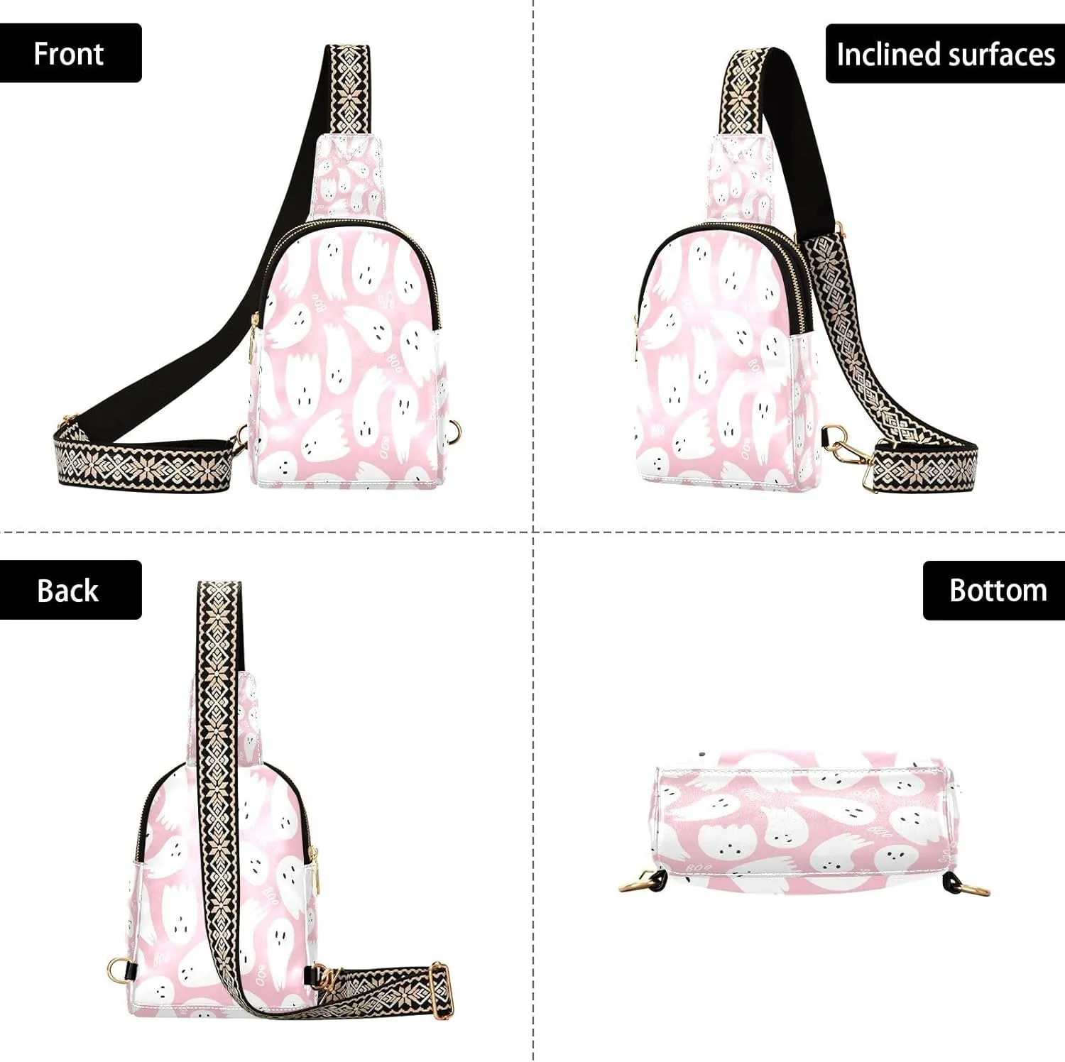 Small Sling Bag for Women Vintage Coffee House Trendy Crossbody Bag Fashion Waist Packs Retro Leather Chest Bag