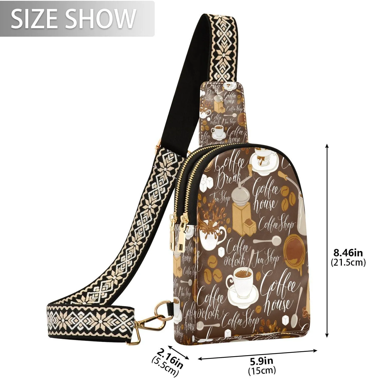 Small Sling Bag for Women Vintage Coffee House Trendy Crossbody Bag Fashion Waist Packs Retro Leather Chest Bag