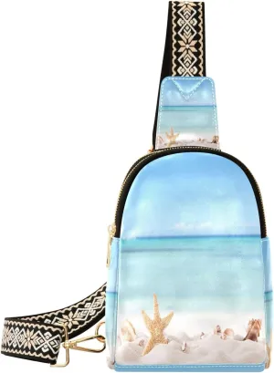 Small Sling Bag Spring Flowers Bicycle Trendy Crossbody Bag Fashion Waist Packs Pink Butterfly Leather Chest Bag