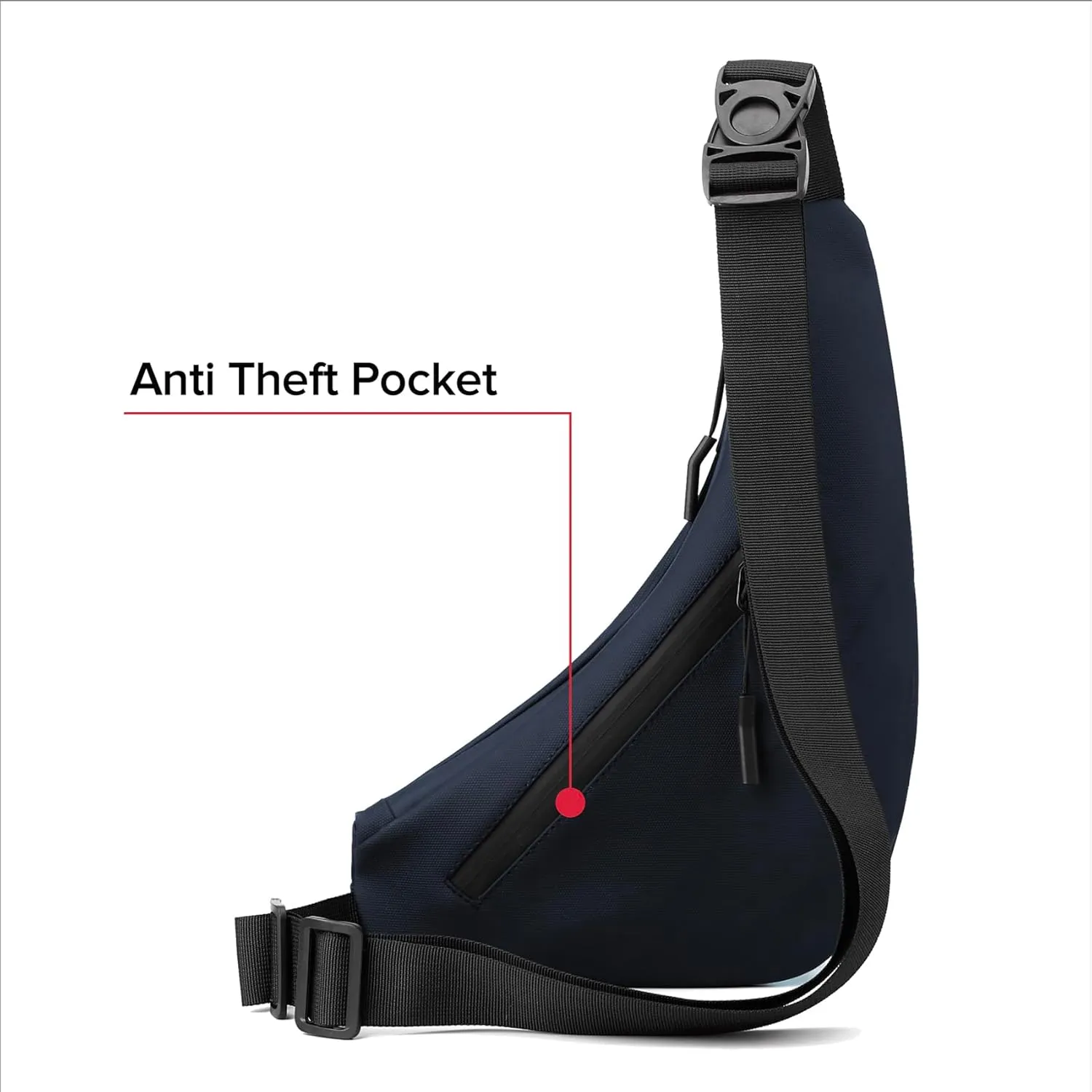 Small Sling Shoulder Crossbody Bag Men Women, Lightweight Anti-theft One Strap Casual Chest Bag Slim Backpack for Outdoor Walking Trip Hiking Biking Navy Blue