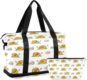 Snail Seamless Travel Duffel Bag Waterproof Gym Sport Tote Bag Carry On Weekender Bag with Compartment