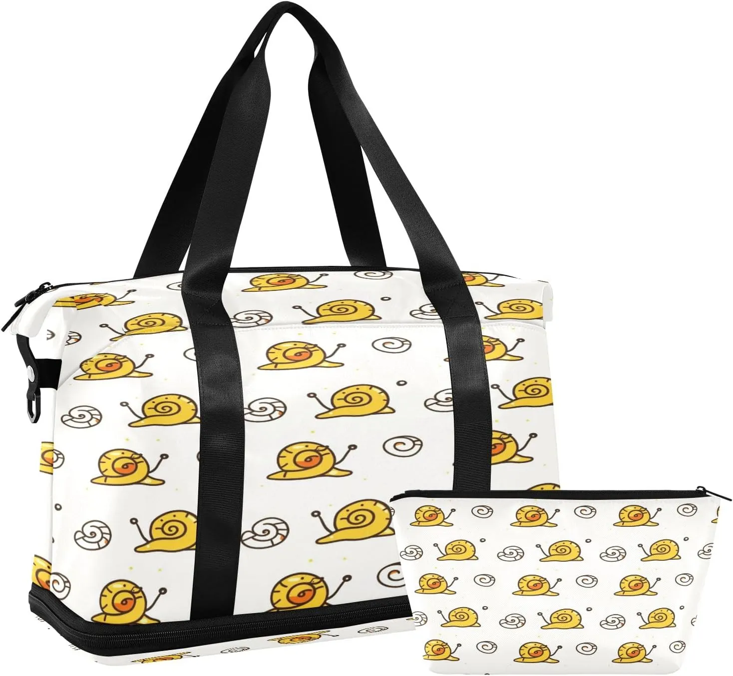 Snail Seamless Travel Duffel Bag Waterproof Gym Sport Tote Bag Carry On Weekender Bag with Compartment