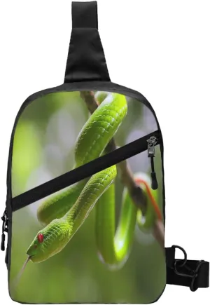Snake Sling Bag for Men Women, Small Crossbody Sling Backpack Shoulder Chest Bag, Anti Theft Travel Hiking Sports